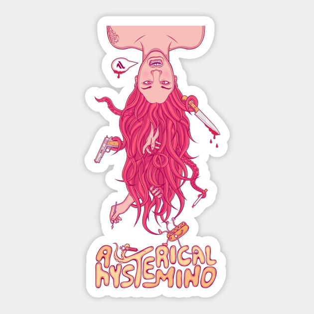 A hysterical mind Sticker by hexthor